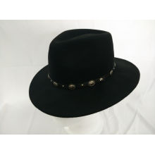 Fedora Hat with Velvet Ribbon Hatband (F-070003)